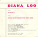 Le verso de la pochette&nbsp;: (Diana Loo - Où es tu)