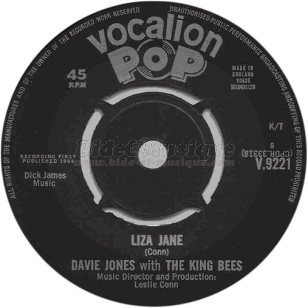 Davie Jones with the King Bees - Liza Jane