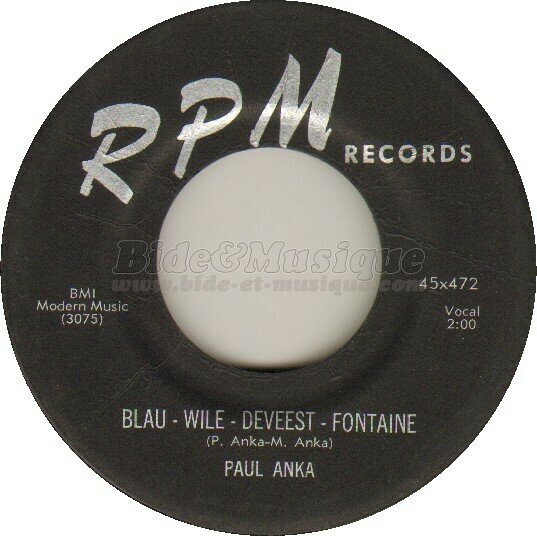 Paul Anka - Blau-Wile-Deveest-Fountain